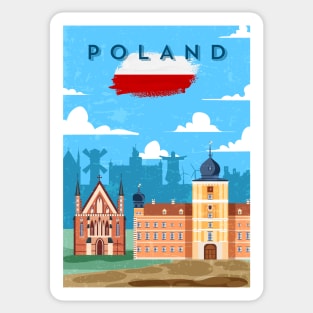 Poland.Retro travel poster Sticker